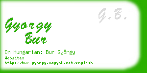 gyorgy bur business card